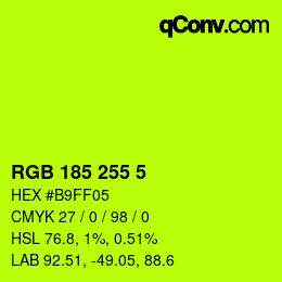 Código de color: RGB 185 255 5 | qconv.com