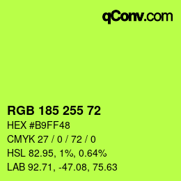 Color code: RGB 185 255 72 | qconv.com