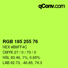 Color code: RGB 185 255 76 | qconv.com