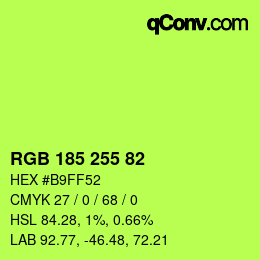 Color code: RGB 185 255 82 | qconv.com