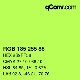 Color code: RGB 185 255 86 | qconv.com