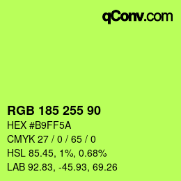 Color code: RGB 185 255 90 | qconv.com
