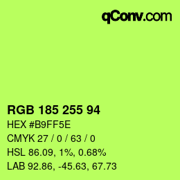 Color code: RGB 185 255 94 | qconv.com