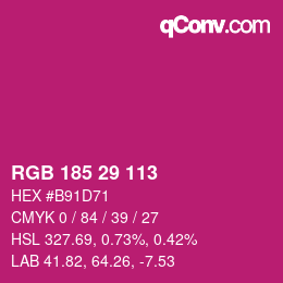 Color code: RGB 185 29 113 | qconv.com