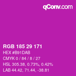 Color code: RGB 185 29 171 | qconv.com