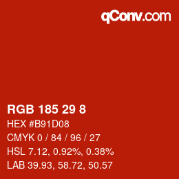 カラーコード: RGB 185 29 8 | qconv.com