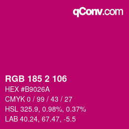 Color code: RGB 185 2 106 | qconv.com