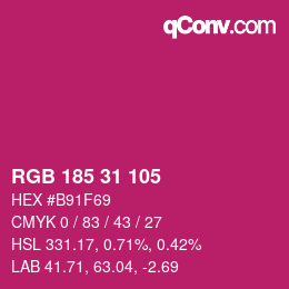 Color code: RGB 185 31 105 | qconv.com