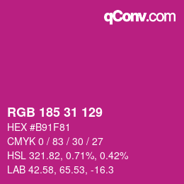 Color code: RGB 185 31 129 | qconv.com