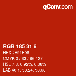 カラーコード: RGB 185 31 8 | qconv.com