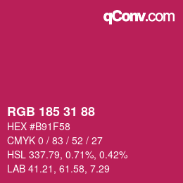 Color code: RGB 185 31 88 | qconv.com