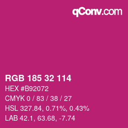 カラーコード: RGB 185 32 114 | qconv.com
