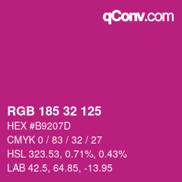 Color code: RGB 185 32 125 | qconv.com