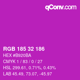 Color code: RGB 185 32 186 | qconv.com
