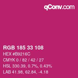 Color code: RGB 185 33 108 | qconv.com