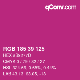 Color code: RGB 185 39 125 | qconv.com