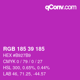 Color code: RGB 185 39 185 | qconv.com