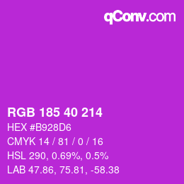 Color code: RGB 185 40 214 | qconv.com