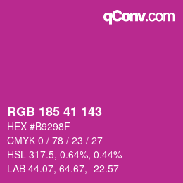 カラーコード: RGB 185 41 143 | qconv.com