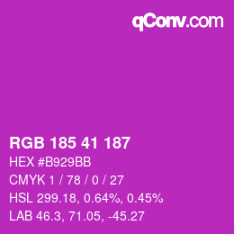 Color code: RGB 185 41 187 | qconv.com