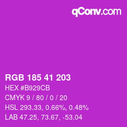 Color code: RGB 185 41 203 | qconv.com