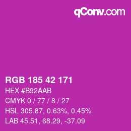 Color code: RGB 185 42 171 | qconv.com
