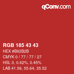 カラーコード: RGB 185 43 43 | qconv.com