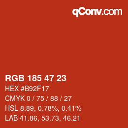 Color code: RGB 185 47 23 | qconv.com