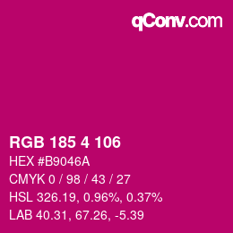 Color code: RGB 185 4 106 | qconv.com