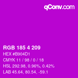 Color code: RGB 185 4 209 | qconv.com