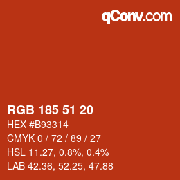 カラーコード: RGB 185 51 20 | qconv.com