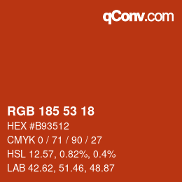 Color code: RGB 185 53 18 | qconv.com