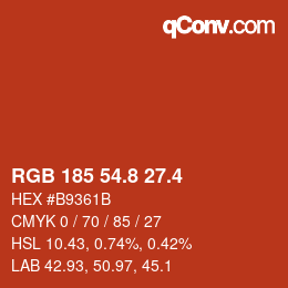 カラーコード: RGB 185 54.8 27.4 | qconv.com