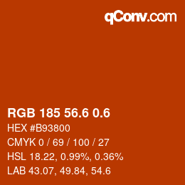 カラーコード: RGB 185 56.6 0.6 | qconv.com