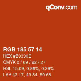 Color code: RGB 185 57 14 | qconv.com