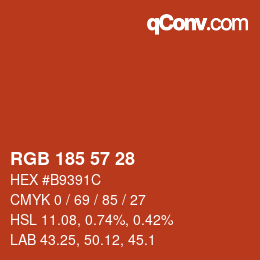 カラーコード: RGB 185 57 28 | qconv.com