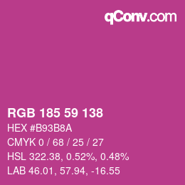 Color code: RGB 185 59 138 | qconv.com