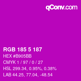 Color code: RGB 185 5 187 | qconv.com