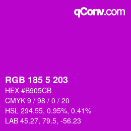 カラーコード: RGB 185 5 203 | qconv.com
