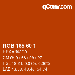 カラーコード: RGB 185 60 1 | qconv.com