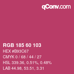 カラーコード: RGB 185 60 103 | qconv.com