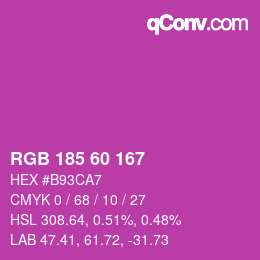 颜色代码: RGB 185 60 167 | qconv.com