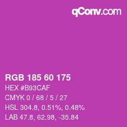 颜色代码: RGB 185 60 175 | qconv.com