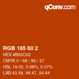 カラーコード: RGB 185 60 2 | qconv.com