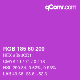 カラーコード: RGB 185 60 209 | qconv.com