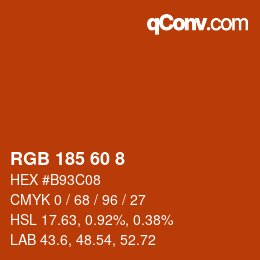 カラーコード: RGB 185 60 8 | qconv.com