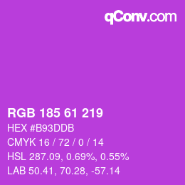 Color code: RGB 185 61 219 | qconv.com