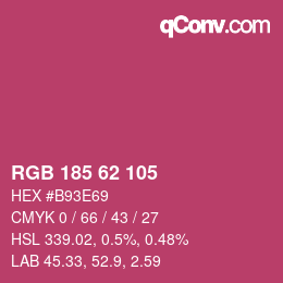 Color code: RGB 185 62 105 | qconv.com
