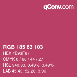 Color code: RGB 185 63 103 | qconv.com