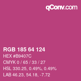 Farbcode: RGB 185 64 124 | qconv.com